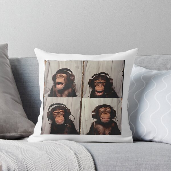 Item preview, Monkey Wearing Headphones Art Chimp Animal Photobooth T-Shirt designed and sold by Voila-creative.