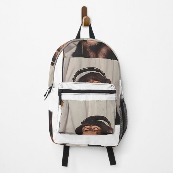 Item preview, Monkey Wearing Headphones Art Chimp Animal Photobooth T-Shirt designed and sold by Voila-creative.