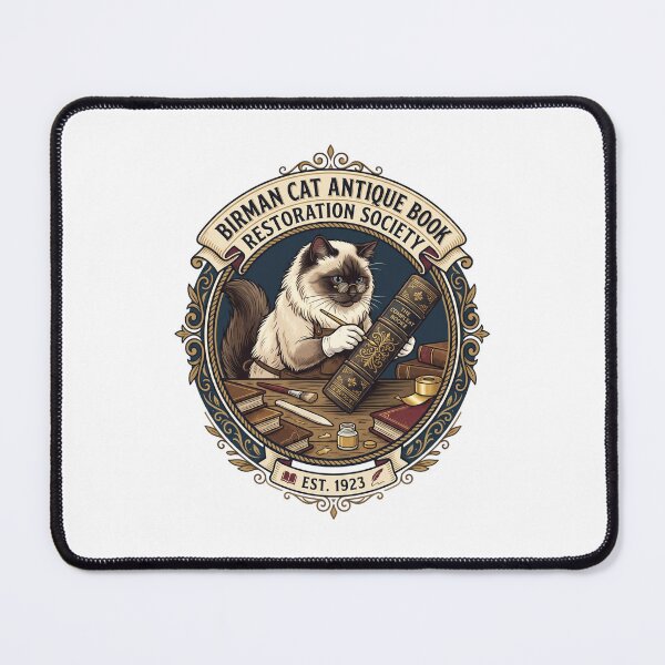 Item preview, Birman Cat Antique Book Restoration Society Leather Binding designed and sold by PictoVibe.