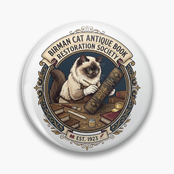 Item preview, Birman Cat Antique Book Restoration Society Leather Binding designed and sold by PictoVibe.