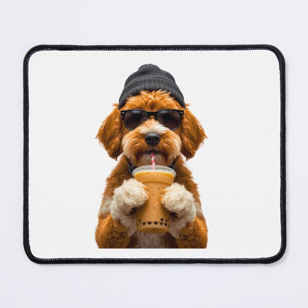 Item preview, Hipster Bernedoodle Drinking Boba Tea | Cute Dog Lover Bubble Tea Design designed and sold by Fredster1966.