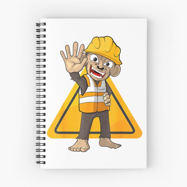 Item preview, monkä Construction worker Monkey Traffic sign T-Shirt designed and sold by DArtfulStudio.