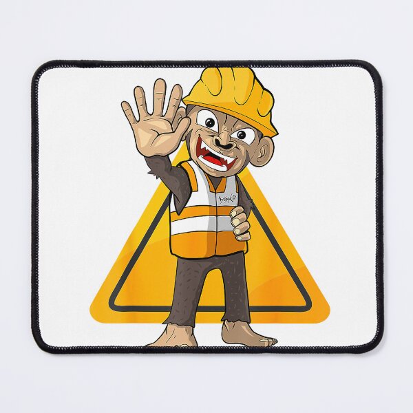 Item preview, monkä Construction worker Monkey Traffic sign T-Shirt designed and sold by DArtfulStudio.