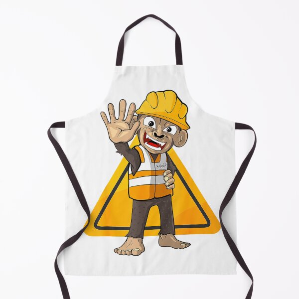 Item preview, monkä Construction worker Monkey Traffic sign T-Shirt designed and sold by DArtfulStudio.
