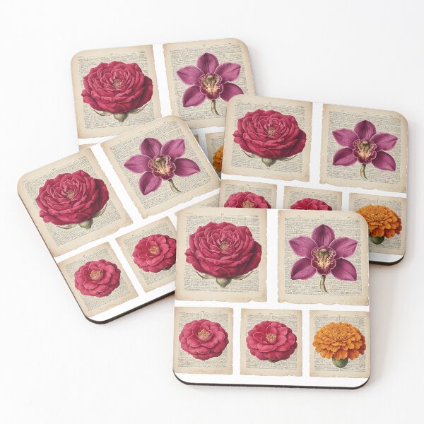 Item preview, Vintage Floral Book Page Collection designed and sold by Bio Tech Art.