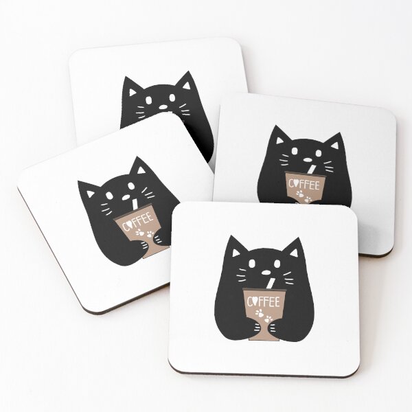 Item preview, Cute cat drinking coffee  designed and sold by Min659.