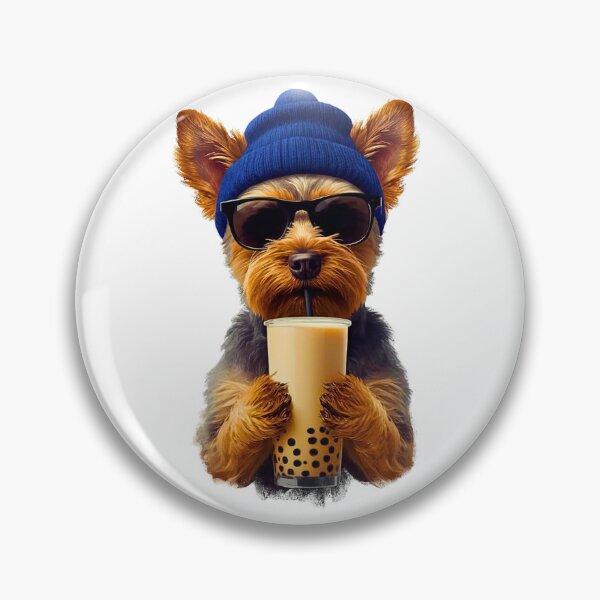 Item preview, Hipster Yorkshire Terrier Drinking Boba Tea | Cute Yorkie Dog Lover Design designed and sold by Fredster1966.