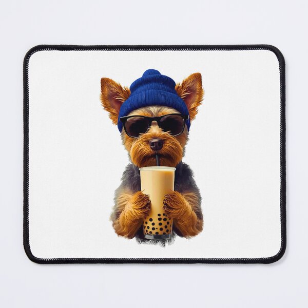 Item preview, Hipster Yorkshire Terrier Drinking Boba Tea | Cute Yorkie Dog Lover Design designed and sold by Fredster1966.