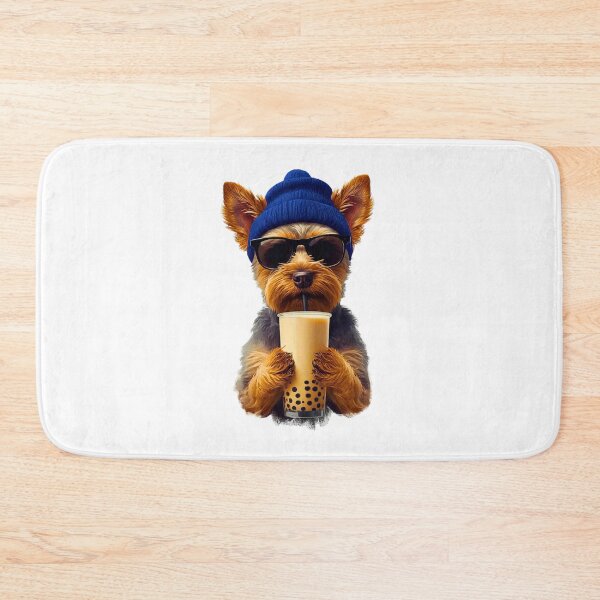 Item preview, Hipster Yorkshire Terrier Drinking Boba Tea | Cute Yorkie Dog Lover Design designed and sold by Fredster1966.