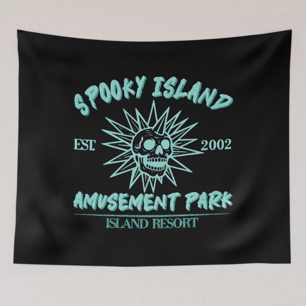 Item preview, Vintage Spooky Island Amusement Park Retro Halloween Movie designed and sold by MidzzSky.