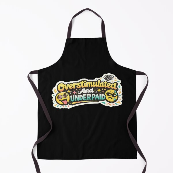 Item preview, Overstimulated and Underpaid Funny Retro Sticker designed and sold by FestivityFinds.