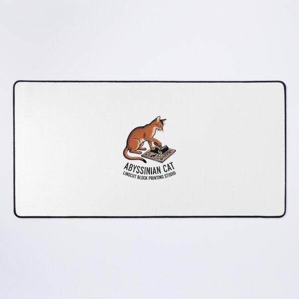 Item preview, Abyssinian Cat Linocut Block Printing Studio Carving Roller designed and sold by PictoVibe.