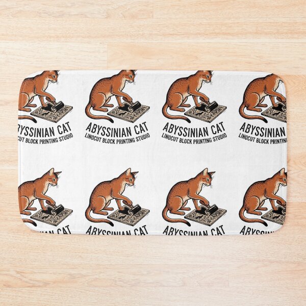 Item preview, Abyssinian Cat Linocut Block Printing Studio Carving Roller designed and sold by PictoVibe.