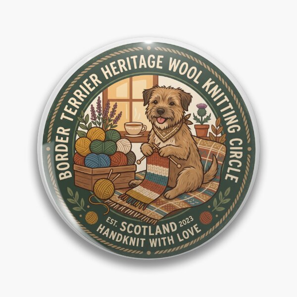 Item preview, Border Terrier Heritage Wool Knitting Circle Needle Yarn designed and sold by PictoVibe.