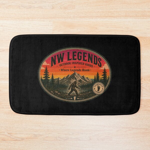 Item preview, NW Legends – Where Legends Roam Retro Sasquatch Outdoor Badge designed and sold by Swanny's Custom T-shirt and Gift Designs.