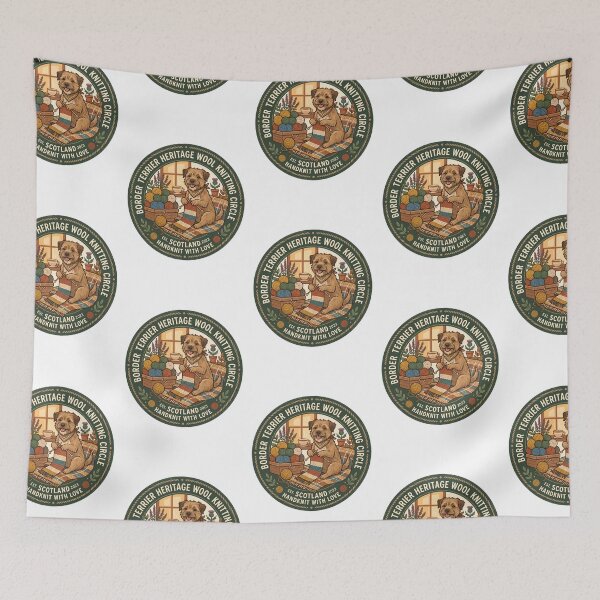 Item preview, Border Terrier Heritage Wool Knitting Circle Needle Yarn designed and sold by PictoVibe.