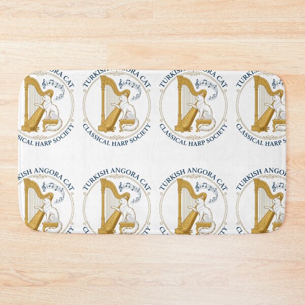 Item preview, Turkish Angora Cat Classical Harp Society Golden String Notes designed and sold by PictoVibe.