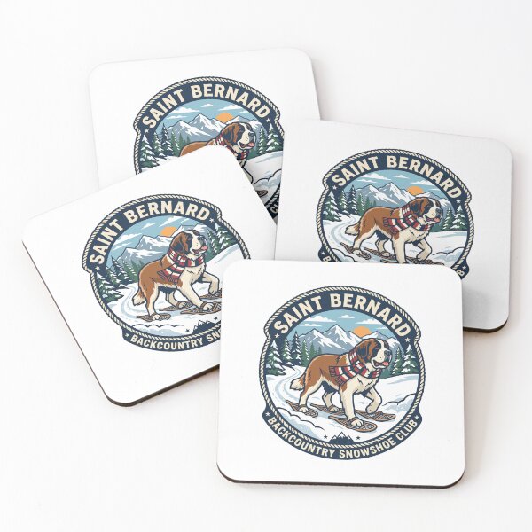 Item preview, Saint Bernard Backcountry Snowshoe Club Winter Forest Trail designed and sold by PictoVibe.