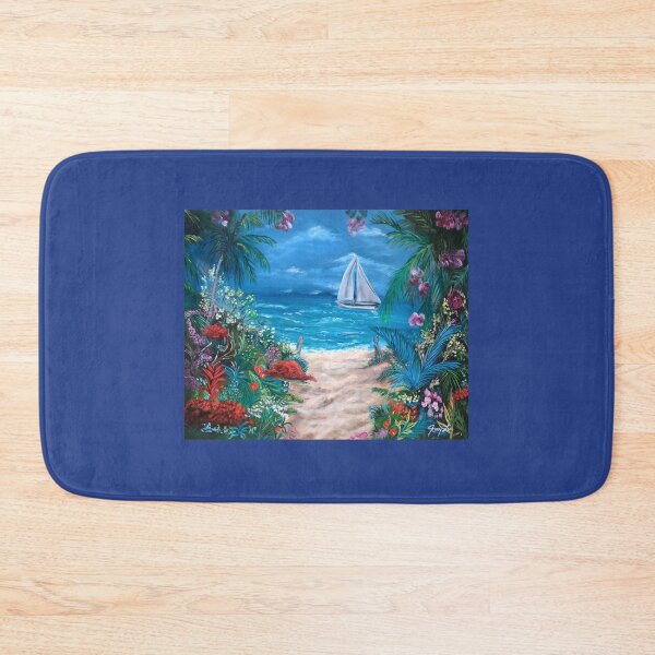 Item preview, Sailboat Passing the Tropical Sandy Beach designed and sold by jennyleeandjim.