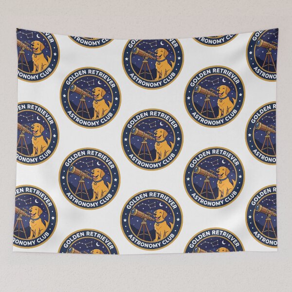 Item preview, Golden Retriever Astronomy Club Telescope Constellation designed and sold by PictoVibe.