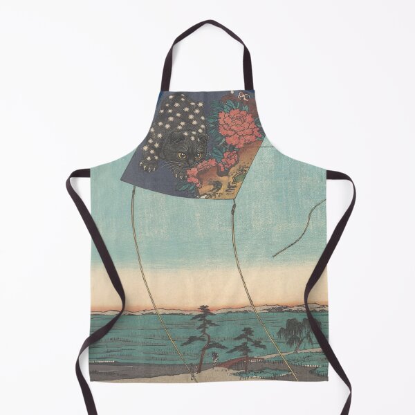 Item preview, Scottish Fold Kite over Japanese Ukiyo-e Landscape designed and sold by CJChronicles.
