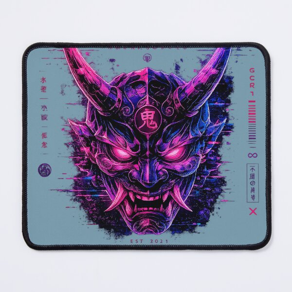 Item preview, GCR1 No Fear Oni | Neon Cyber Hannya Mask Streetwear Design designed and sold by GCR1.