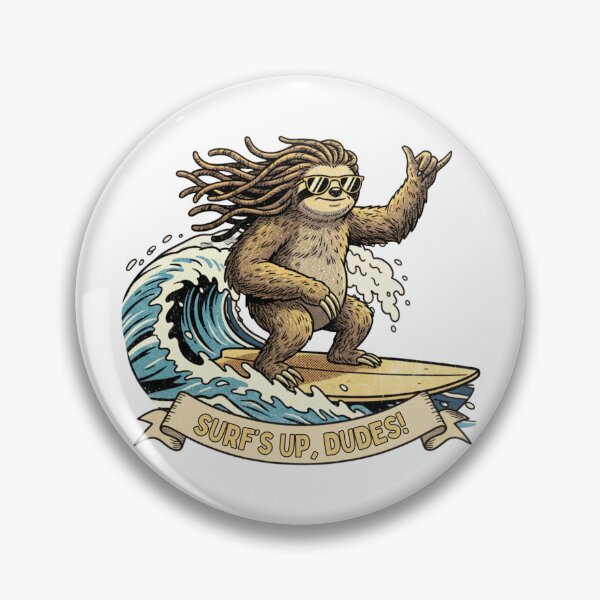 Item preview, Surf's Up Dudes Rasta Sloth Surfing designed and sold by Nacho Average Designs.