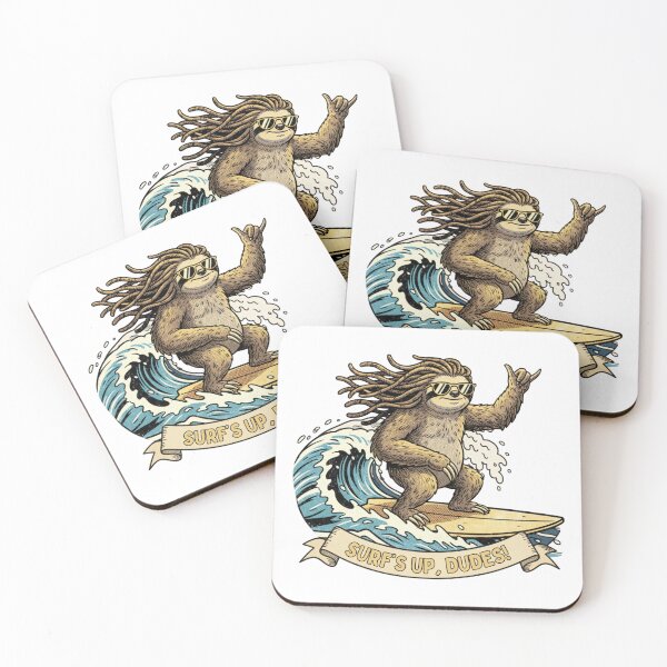 Item preview, Surf's Up Dudes Rasta Sloth Surfing designed and sold by Nacho Average Designs.