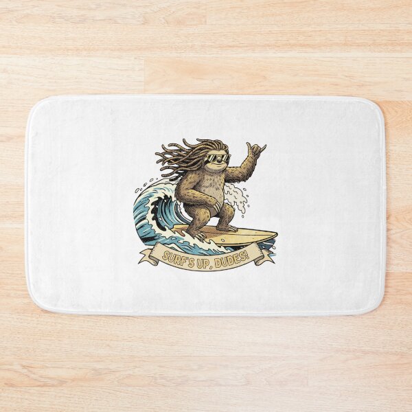 Item preview, Surf's Up Dudes Rasta Sloth Surfing designed and sold by Nacho Average Designs.