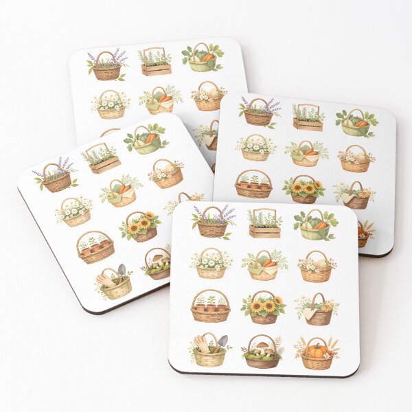 Item preview, Mini Vintage Garden Basket Sticker Collection | Botanical Cottagecore Sticker Sheet designed and sold by Spirit of Siam.
