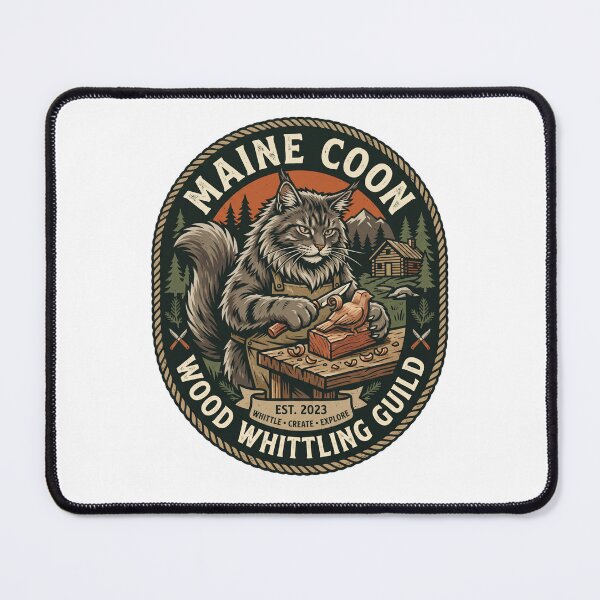 Item preview, Maine Coon Wood Whittling Guild Carving Knife Figurine designed and sold by PictoVibe.