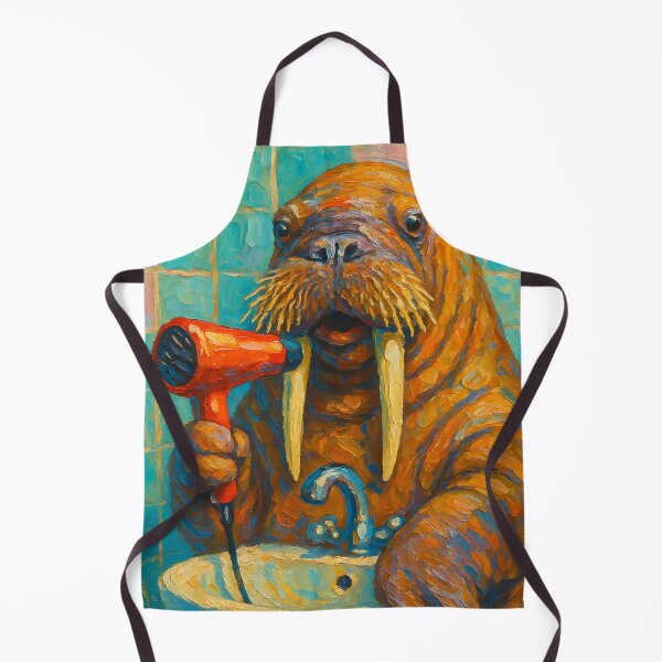 Item preview, Abstract Painting of Whimsical Walrus Performance | Playful Marine Animal Illustration | Colorful Modern Coastal Wall Art Print designed and sold by PaintedPixels01.