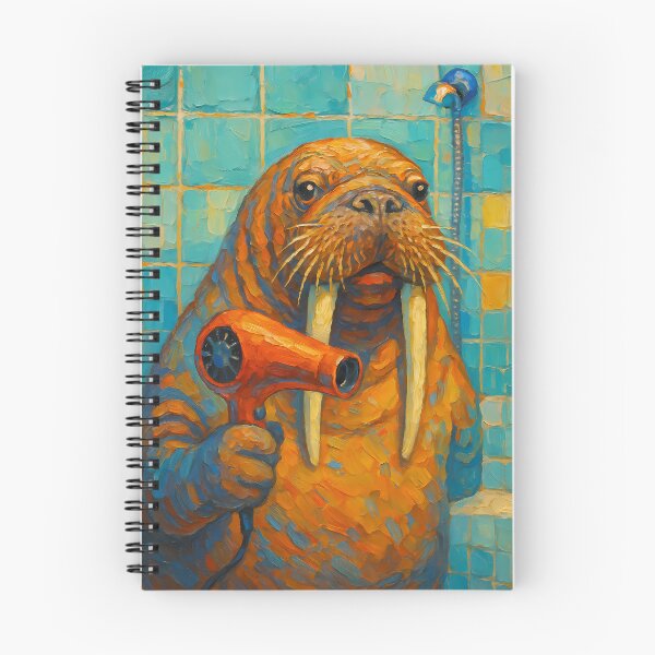 Item preview, Abstract Painting of Whimsical Walrus Performance | Playful Marine Animal Illustration | Colorful Modern Coastal Wall Art Print designed and sold by PaintedPixels01.