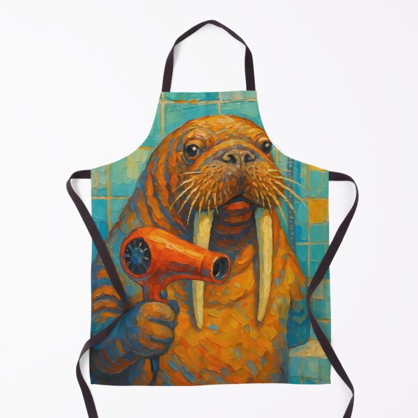 Item preview, Abstract Painting of Whimsical Walrus Performance | Playful Marine Animal Illustration | Colorful Modern Coastal Wall Art Print designed and sold by PaintedPixels01.