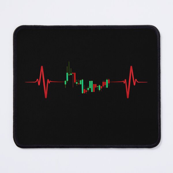 Artikelvorschau, Aktienmarkt-Kerzenchart, rote EKG-Herzschlaglinie entworfen und verkauft von Austinchi12.
