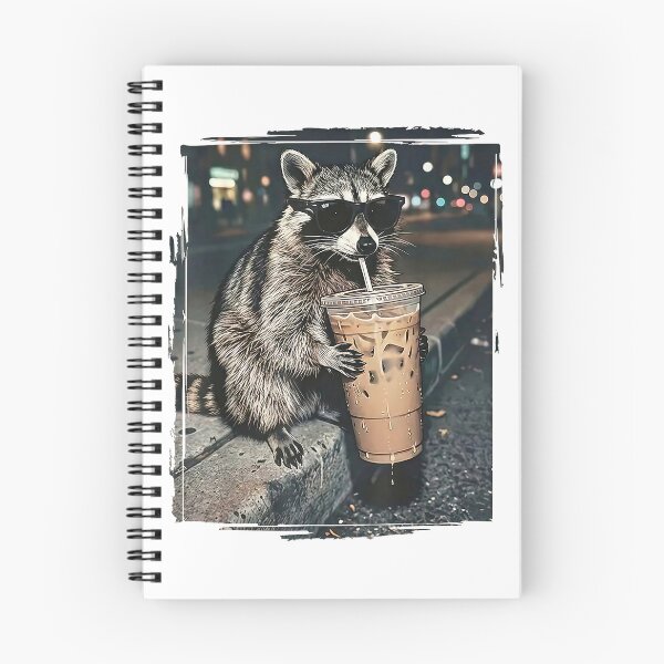 Item preview, Raccoon Drinking Iced Coffee Funny Animal Meme Men Women T-Shirt designed and sold by Badriiiii.