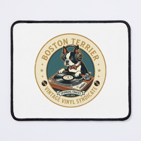 Item preview, Boston Terrier Vintage Vinyl Syndicate Turntable DJ Record designed and sold by PictoVibe.