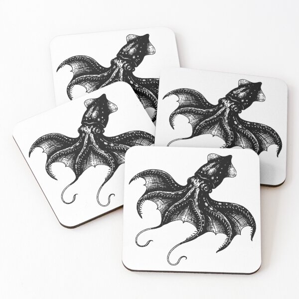 Item preview, Vintage Woodcut Vampire Squid Illustration designed and sold by DuckOddity.