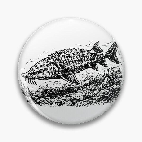 Item preview, Vintage Woodcut Sturgeon Illustration designed and sold by DuckOddity.