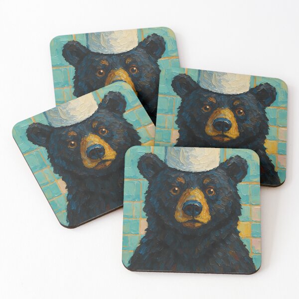 Item preview, Abstract Painting of Bear Balancing Act | Whimsical Cute Bear Illustration | Colorful Modern Woodland Animal Wall Art Print designed and sold by PaintedPixels01.