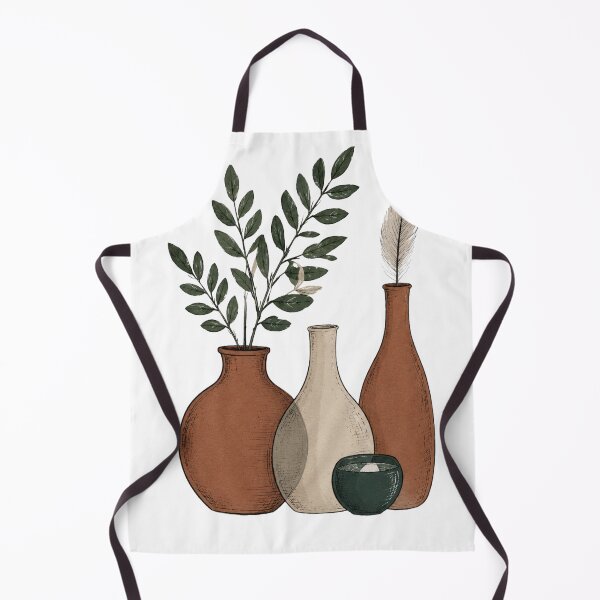 Item preview, Terracotta & Ceramic Vases with Botanical Leaves and Pampas Grass designed and sold by Echo_Design.