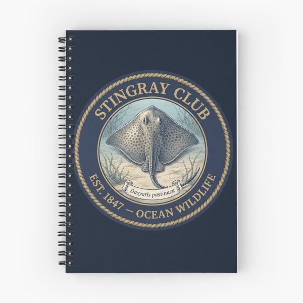 Item preview, Stingray Club Vintage Badge Ocean Wildlife Art designed and sold by CalmCapy Co.