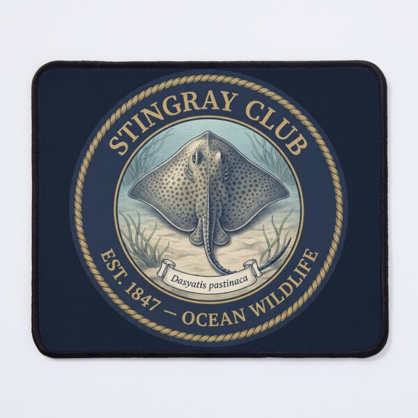 Item preview, Stingray Club Vintage Badge Ocean Wildlife Art designed and sold by CalmCapy Co.