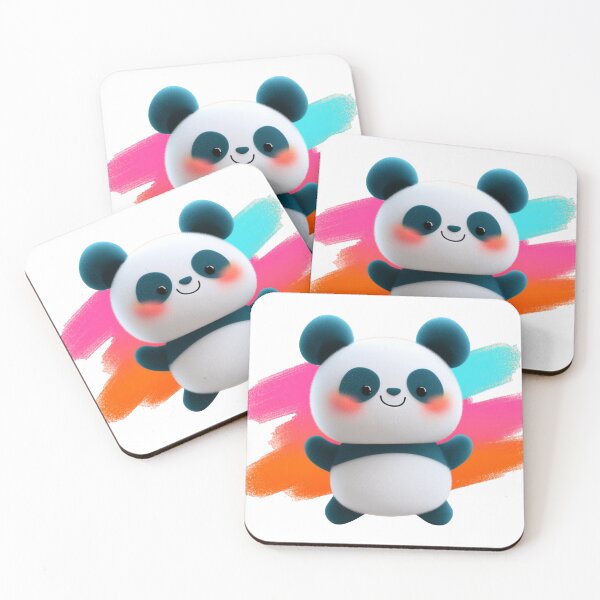 Item preview, Cute 3D Panda Character With Colorful Paint Strokes — Smiling Plush Mascot Illustration designed and sold by KanDa-Shop.