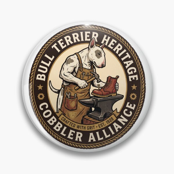 Item preview, Bull Terrier Heritage Cobbler Alliance Boot Shoe Anvil designed and sold by PictoVibe.