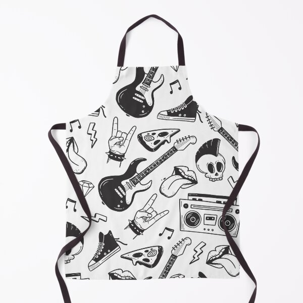 Item preview, Rock Punk Doodle Pattern Black and White designed and sold by Ashleigh David.