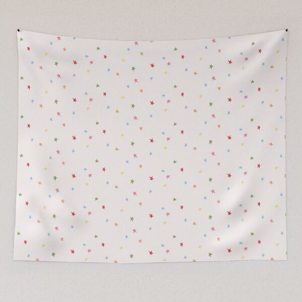 Item preview, Cute colorful rainbow tiny stars tossed all over on soft cream designed and sold by PrettywithColor.