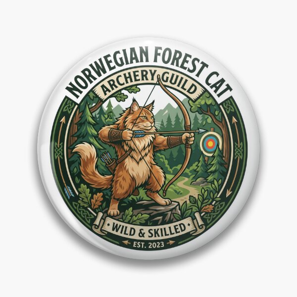 Item preview, Norwegian Forest Cat Archery Guild Longbow Arrow Target designed and sold by PictoVibe.