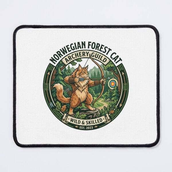 Item preview, Norwegian Forest Cat Archery Guild Longbow Arrow Target designed and sold by PictoVibe.