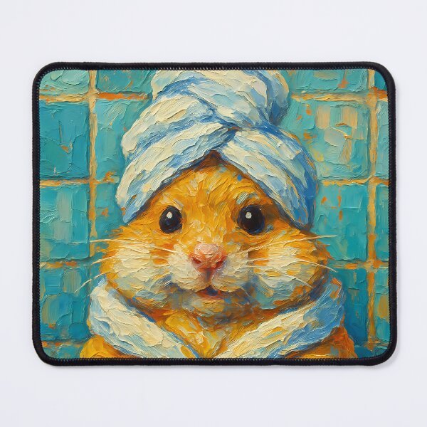 Item preview, Abstract Painting of Hamster Spa Day | Whimsical Cute Hamster Illustration | Colorful Modern Self-Care Animal Wall Art Print designed and sold by PaintedPixels01.